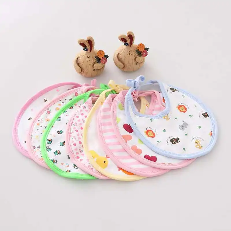 

1Pcs Infant Pure Cotton Waterproof Bib U-shaped Petal Bib Ecological Cotton Baby Saliva Towel Pink Blue Random Color