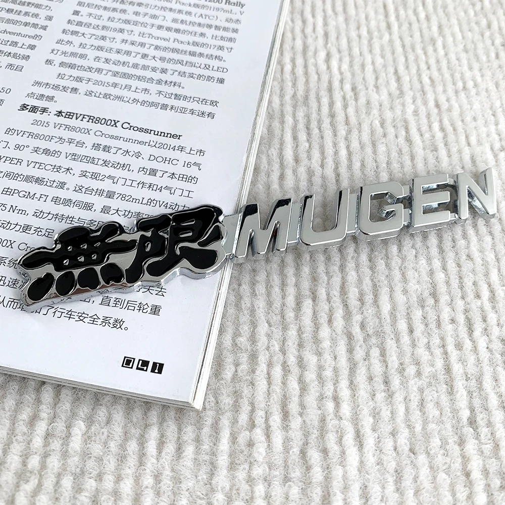 2 Pcs MUGEN Style 3D Trunk Emblem Badge – Black – Fits Honda Civic & Acura