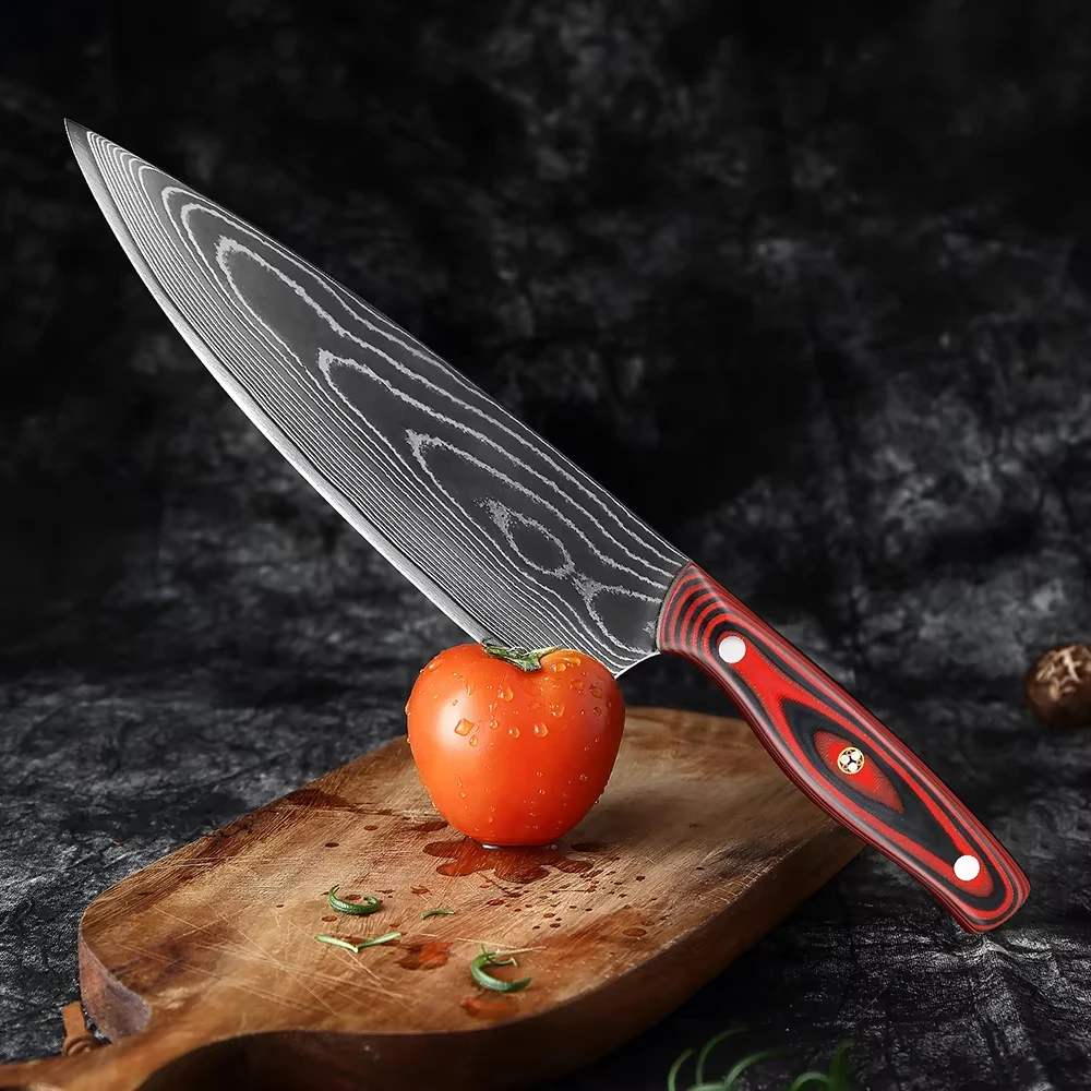 

8-inch 67-Layer Japanese Damascus VG10 Chef's Knife Sharp and Durable Slicing Knife for Home and Professional Chefs G10 Handle