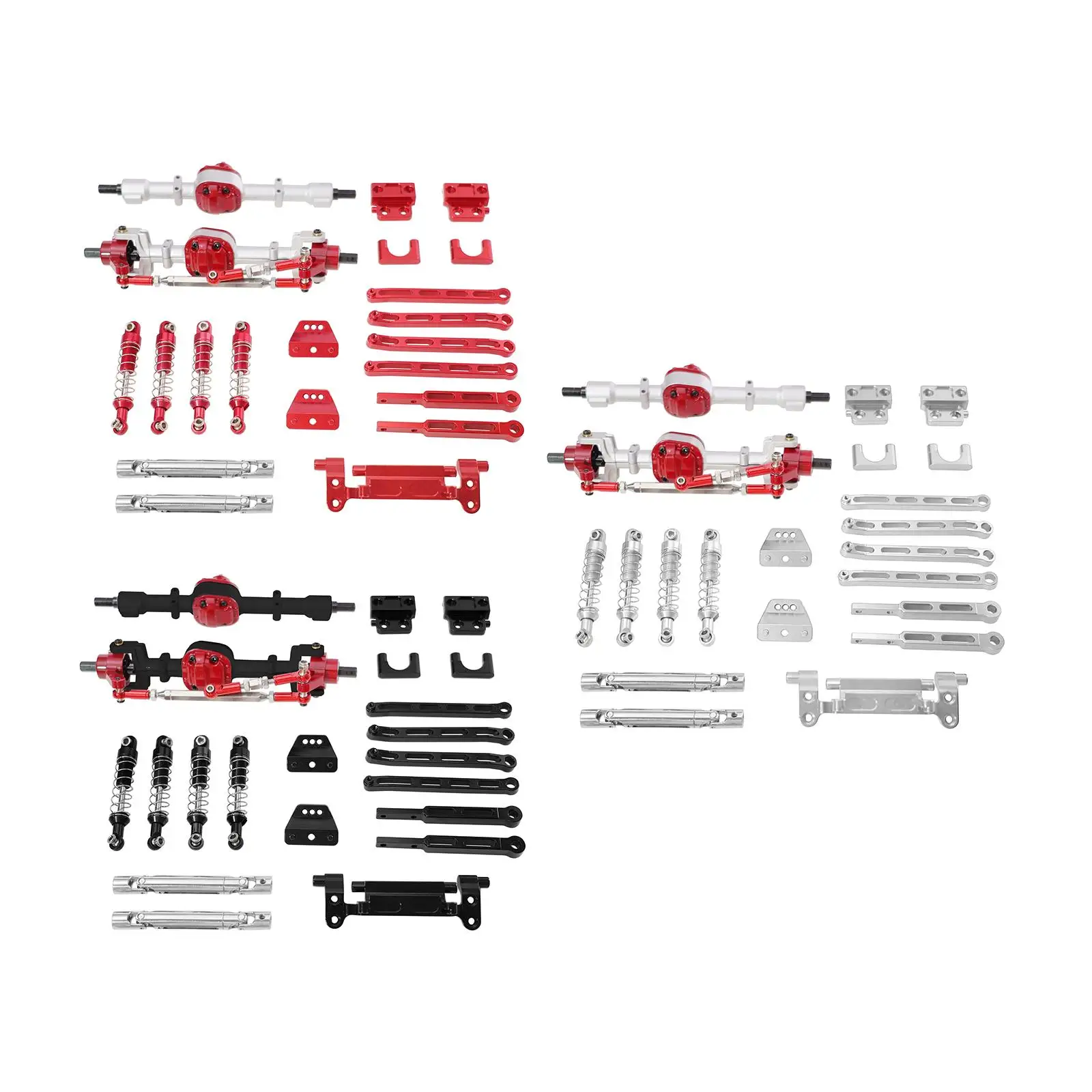 Acessório de carro rc, haste de tração, peças de reposição, atualização de metal modificado, amortecedores dianteiros e traseiros para escala 1/12, faça você mesmo modificado