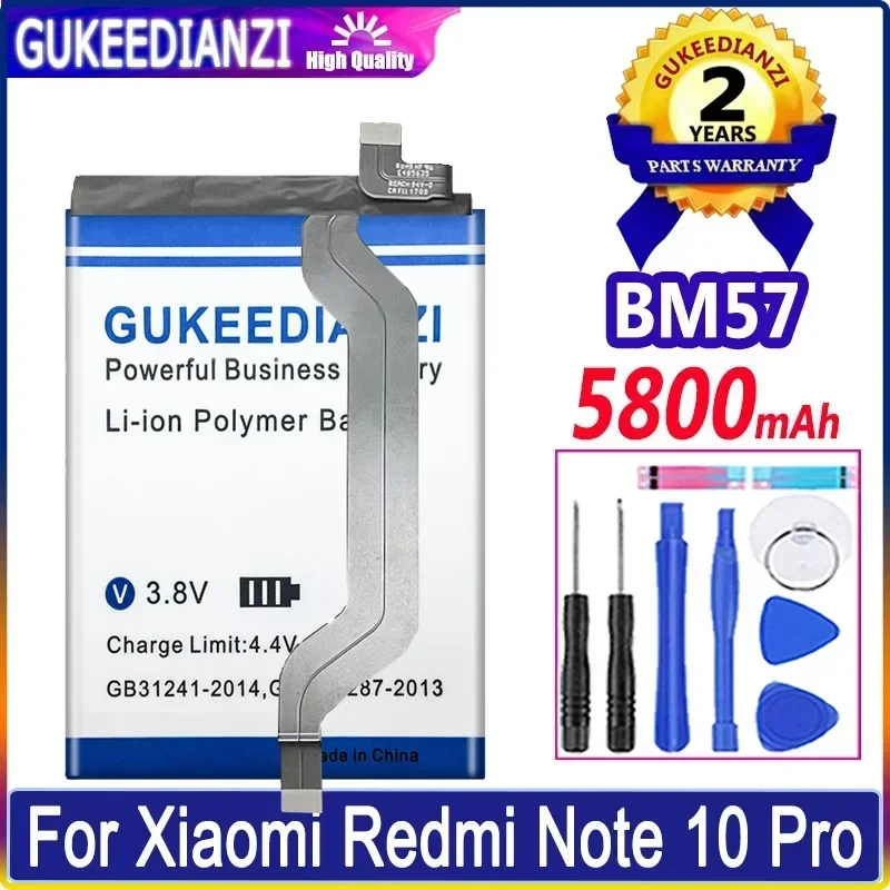 

High Capacity Battery BM5A 5600mAh For Xiaomi Redmi Note 10 Note10 BM57 5800mah For Xiaomi Redmi Note 10 Pro Note10 Pro Battery