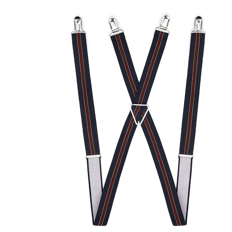 أزياء عارضة نوع دائم قابل للتعديل مطاطا 4 مشبك حزام الملمس حزام