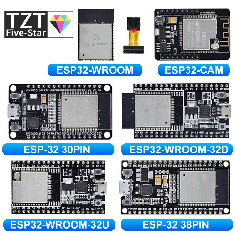 TZT ESP32 Development Board WiFi+Bluetooth Ultra-Low Power Consumption Dual Core ESP-32 ESP-32S ESP 32 ESP32-CAM ESP-WROOM-32