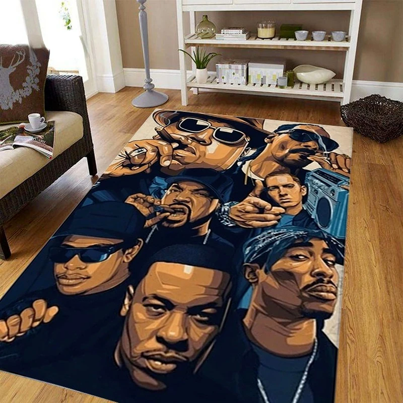 Hip Hop Music Rap Star Carpet for Living Room Home Decor Sofa Table Large Area Rugs Non-slip Kitchen Floor Mat Floor Carpet