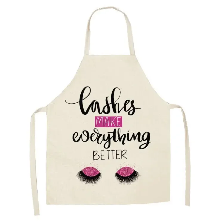 European and American Creative Eyelash Eye Shadow Apron Sleeveless Cotton Linen Kitchenware Baking Antifouling Clothes Apron