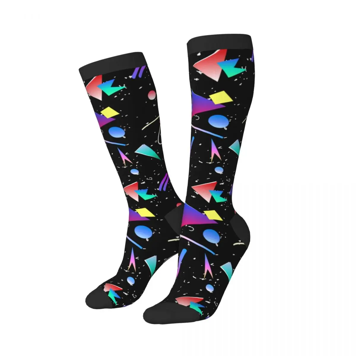 Stockings Funny Autumn Casual Warm Socks Triangular Geometric Colorful Print Soft Winter Knee High Socks