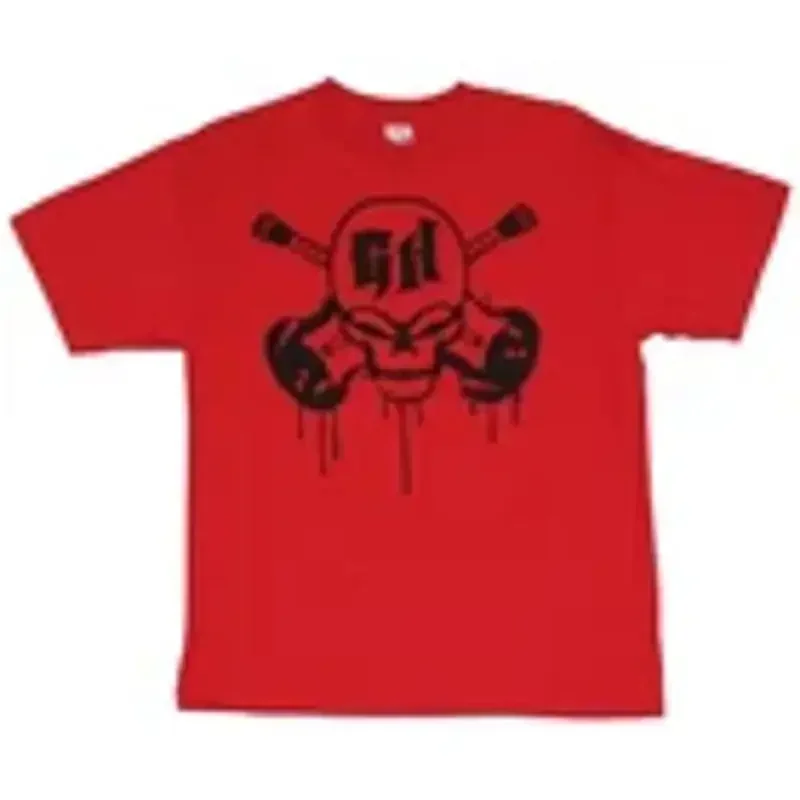 Guitar Hero Adult New T Shirt and Skull Pic on Red Apparel
