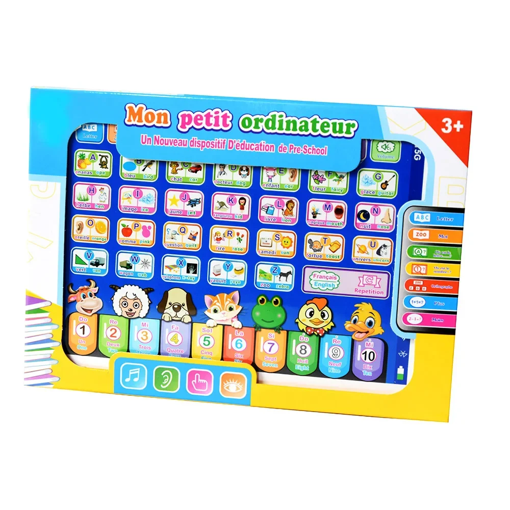 Árabe francês inglês máquina de leitura palavra aprendizagem máquina tablet brinquedos almofada portátil aprendizagem brinquedos educativos para crianças presente