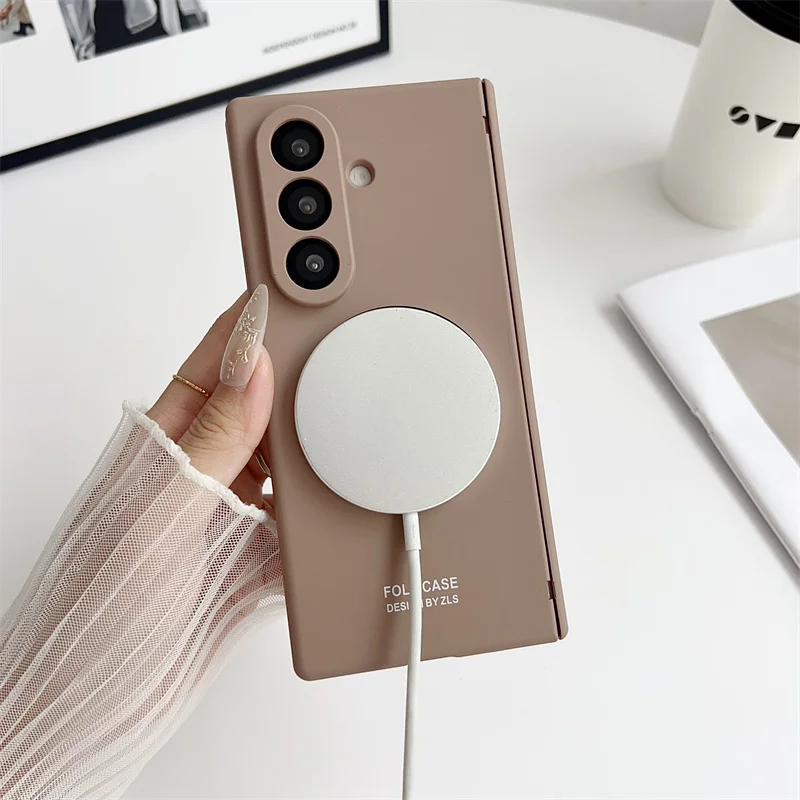 Magsafe Ultra Thin Matte Hinge Case dla Samsung Galaxy Z Fold 7 6 z miejscem na rysik S Pen, bezprzewodowe ładowanie, szkło ochronne na ekran, odporna na wstrząsy obudowa — zdjęcie produktu 4