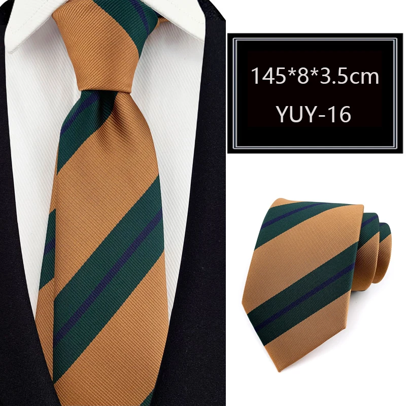 Модный мужской галстук 8 см в полоску, полосатый галстук для мужчин, жених, жаккардовый тканый галстук для деловой свадьбы, вечеринки