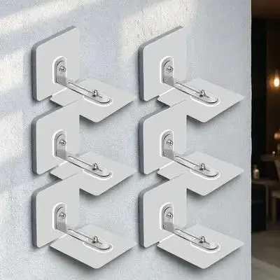 6 قطعة قفل الشريط الثابت للأثاث جدار مرساة لا الحفر الذاتي لاصق مكافحة تلميح الأشرطة الطفل التدقيق خزانة الكتب المراسي لكمة الحرة #6