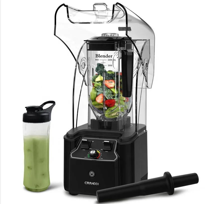 CRANDDI Frozen Desserts Smoothie And Whole Juicer Blender Professional Blender With Removable Shield