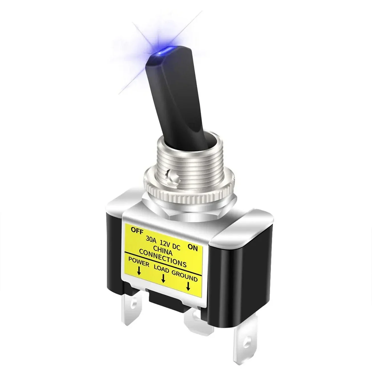 สวิตช์เปิด-ปิดไฟรถยนต์ ASW-07D-2 12V 30A แบบ SPST พร้อมไฟ LED 2 ตำแหน่ง 3 ขา เหมาะสำหรับรถบรรทุก รถบ้าน และงานอุตสาหกรรม