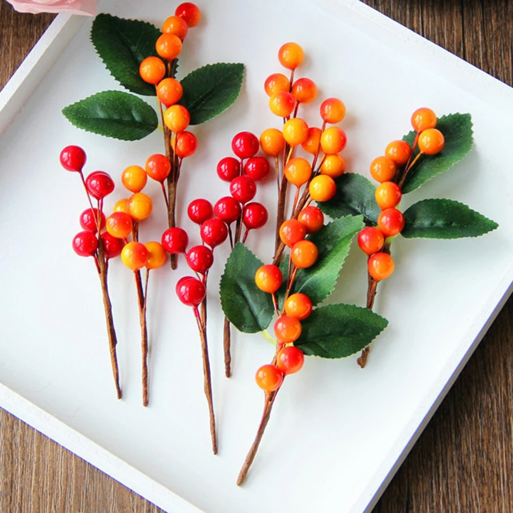 

10 Pcs Artificial Berry Cuttings Twig Christmas Centerpieces Plant Decoration Ornament