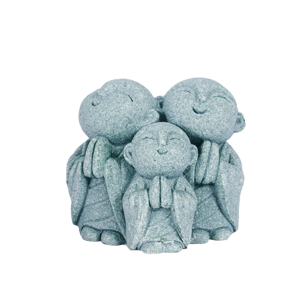 Japanese Kyoto Jizo Monk Bluestone Mini Figurine Fish Tank Aquascape Bonsai Tea Pet Zen Oriental Home Decor Craft Ornament Gifts