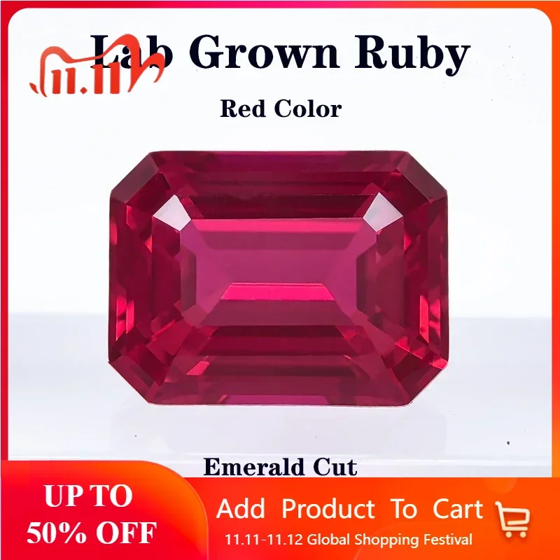 

Лабораторные рубино-красные подвески изумрудной огранки, ювелирные изделия из драгоценных камней, кольцо «сделай сам», ожерелье, серьги, основные материалы с сертификатом