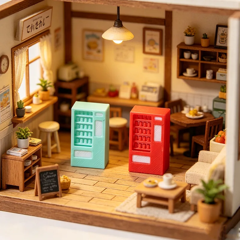 Dollhouse Mini Vending Machine Model BJD OB11 Doll Mall Shop Scene Decor Pretend Play Miniature Shooting Prop