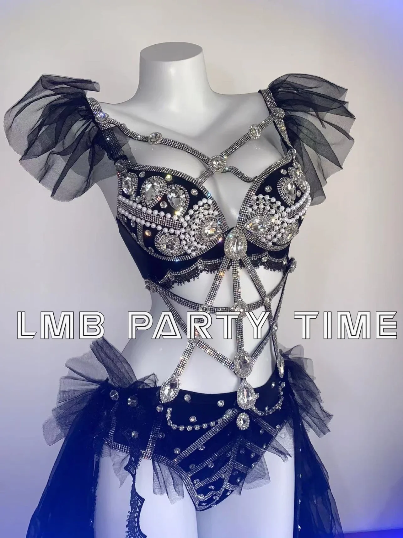 

Costume custom EDC electric syllable disco dancing fairy luxury flash drill TuTu skirt suit