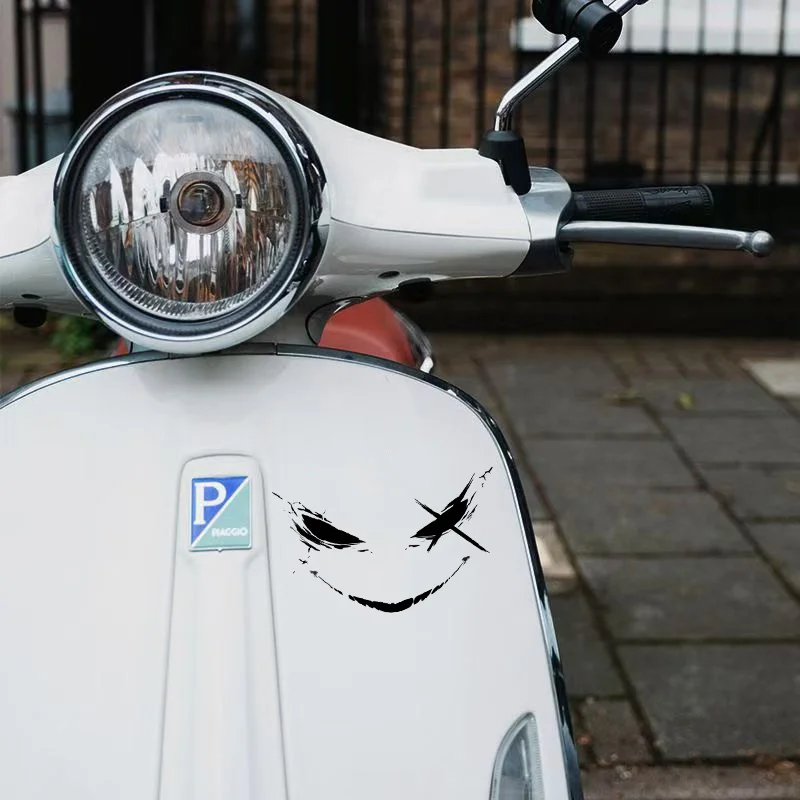 1PC Spooky Grin Waterproof Sticker Decal Cover Scratches For Car Helmet Laptop Skateboard Gothic Trendy Custom Decor