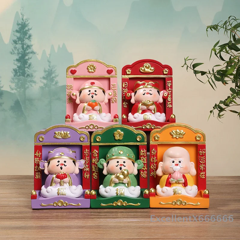 Mini Buddhist Niche Small Buddha Altar Tabletop Decoration Display Stand Mini Shrine For Bookshelf Office Table Home Living Room