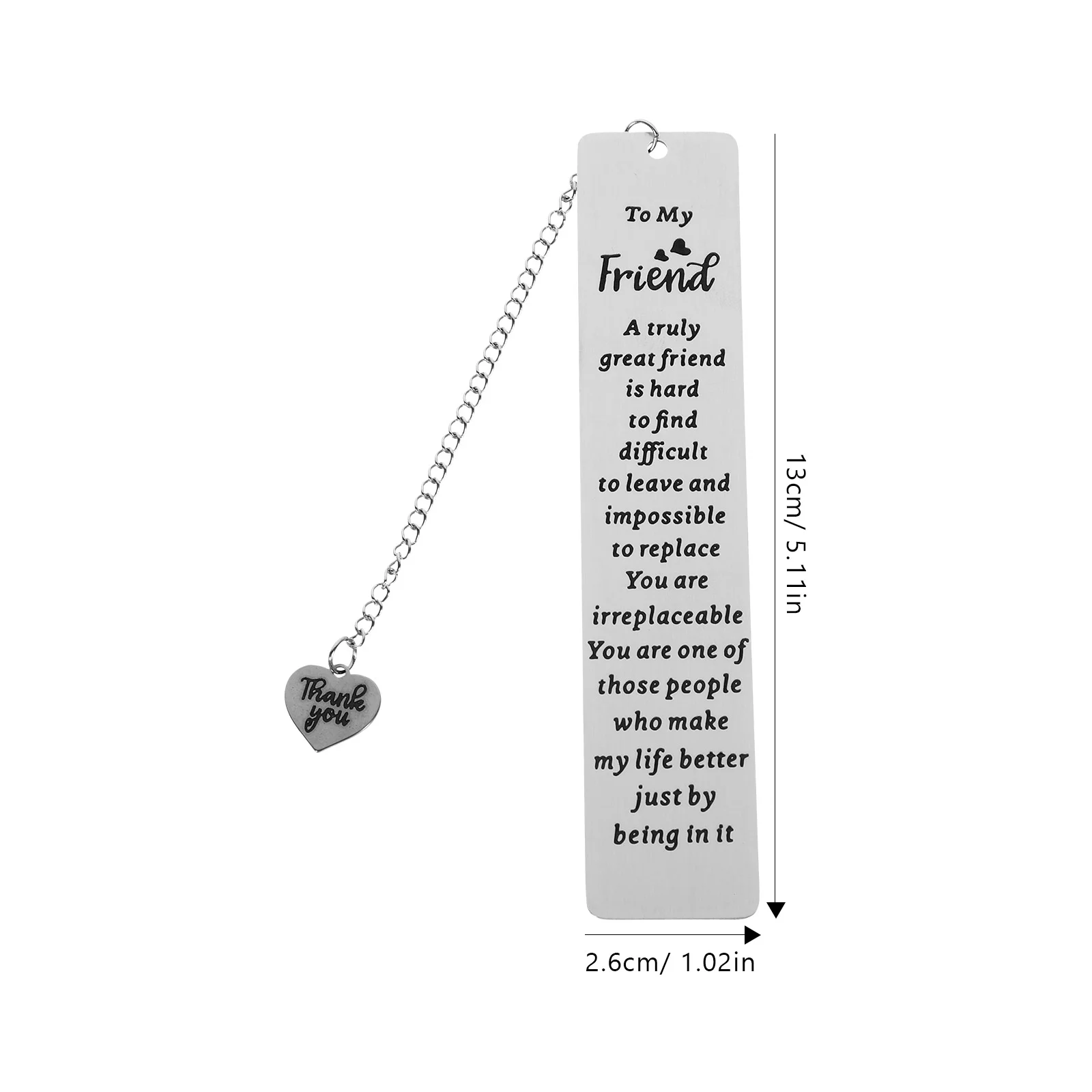 Friend Gift Bookmark Marking Decor Stainless Steel Marker Bookmarks for Lovers Adornments Lettering Cute Decorative