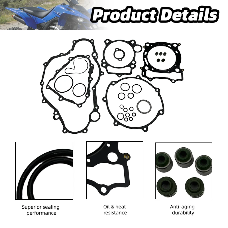 ATV Engine Gasket Kit For Yamaha YZF450 2004-2009 2012-2013 Motorcycle Cylinder Cover Gasket Set Replacement 70-4044-13E1