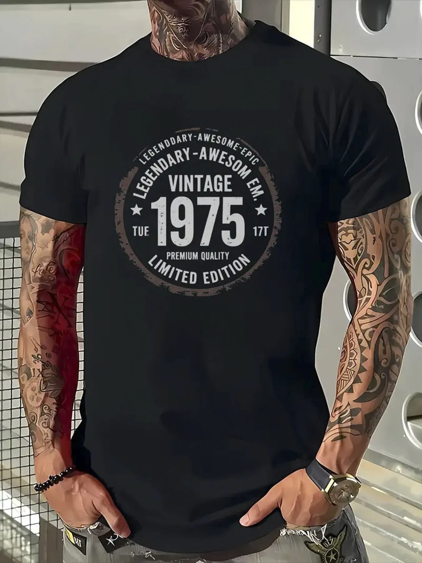 Retro 1975 Graphic Print Summer Autumn Winter Men's and Women's Short Sleeved T-shirt Casual Loose Outdoor Street Fashion