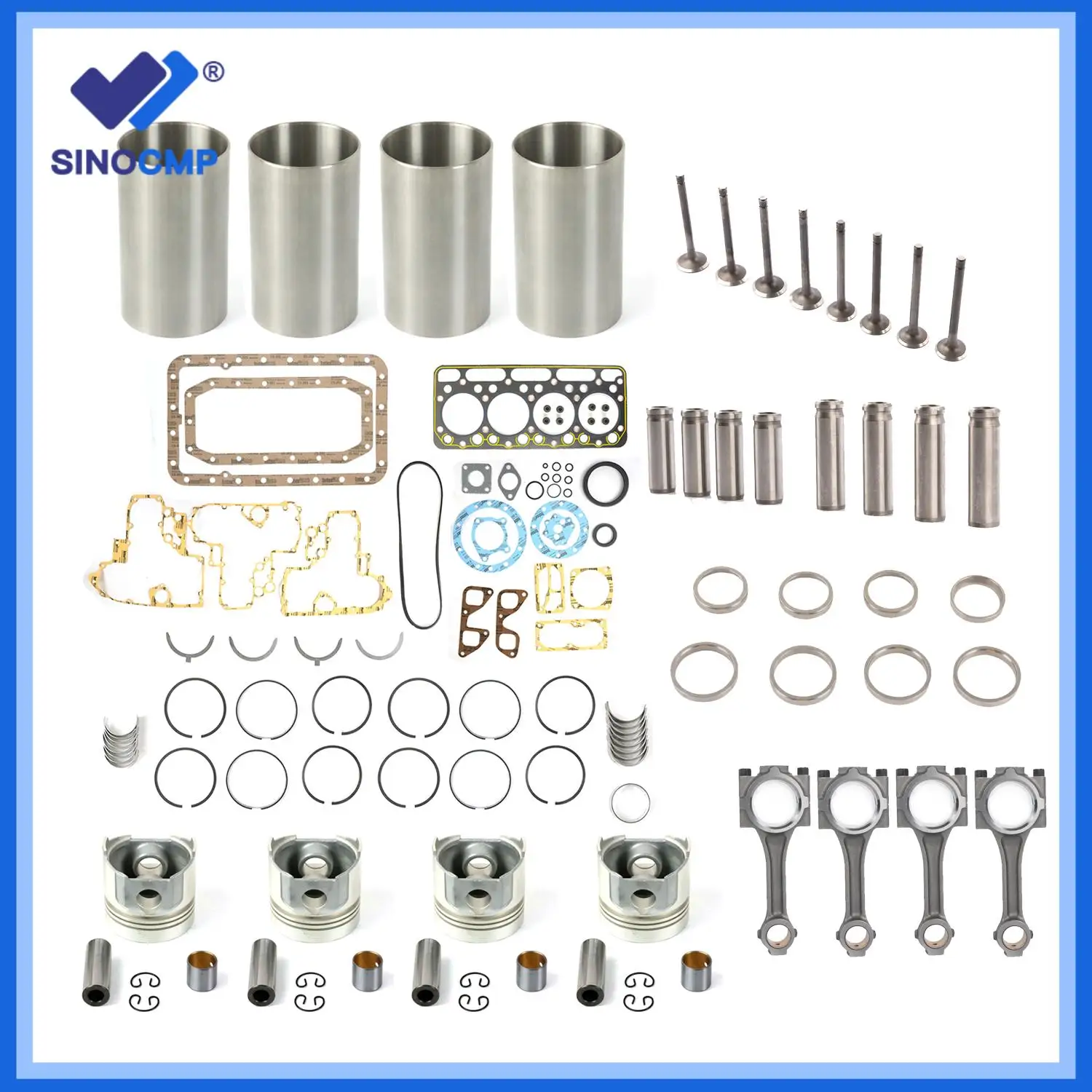 Engine Overhaul Rebuild Kit V1902 Connecting Rod for Kubota New Holland Bobcat Loader L555 L553 T133 KX101 KH20 KH151 KH101