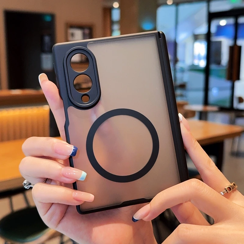 Für Samsung Galaxy Z Fold 8 Ultra Z Fold 8 7 6 5 Skin Feel Translucent Case für Magsafe Magnetic Wireless Charge Schutzhülle