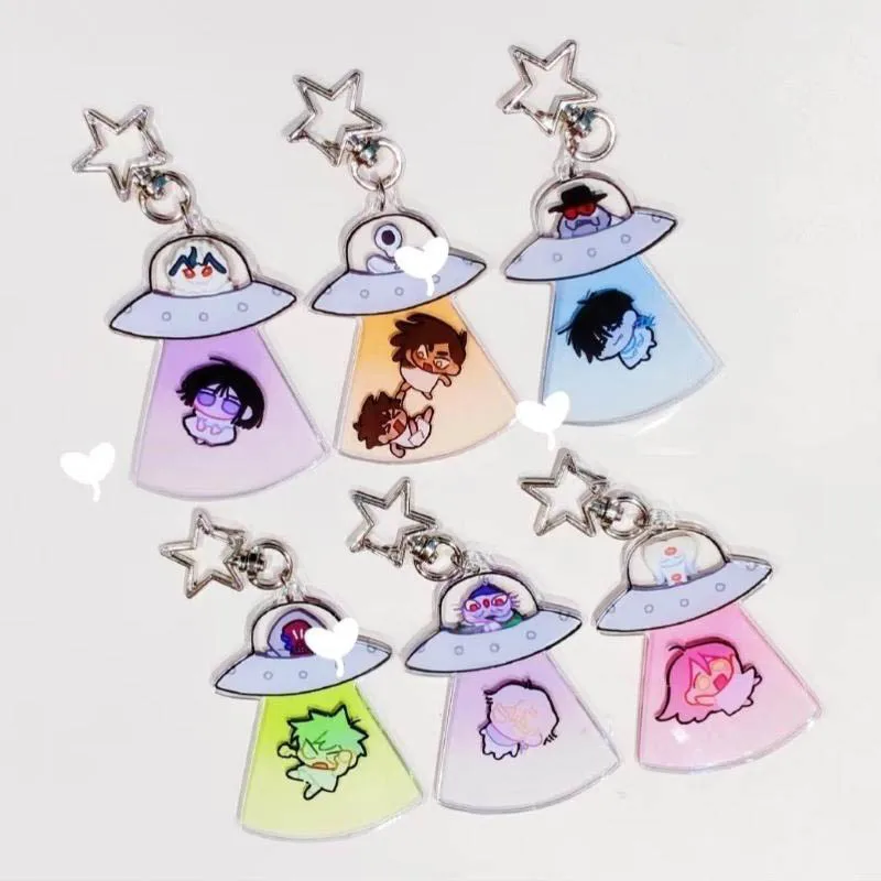 Anime Alien Stage Mizi Sua Till Ivan Hyuna Luka Cosplay Keychain Acrylic Airship Pendant Keyring Key Chain Accessories Gift