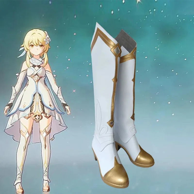 

2025 год, новинка, игра Genshin Impact Player, оригинальная версия, обувь для косплея, модные ботинки Traveler Lumine на заказ