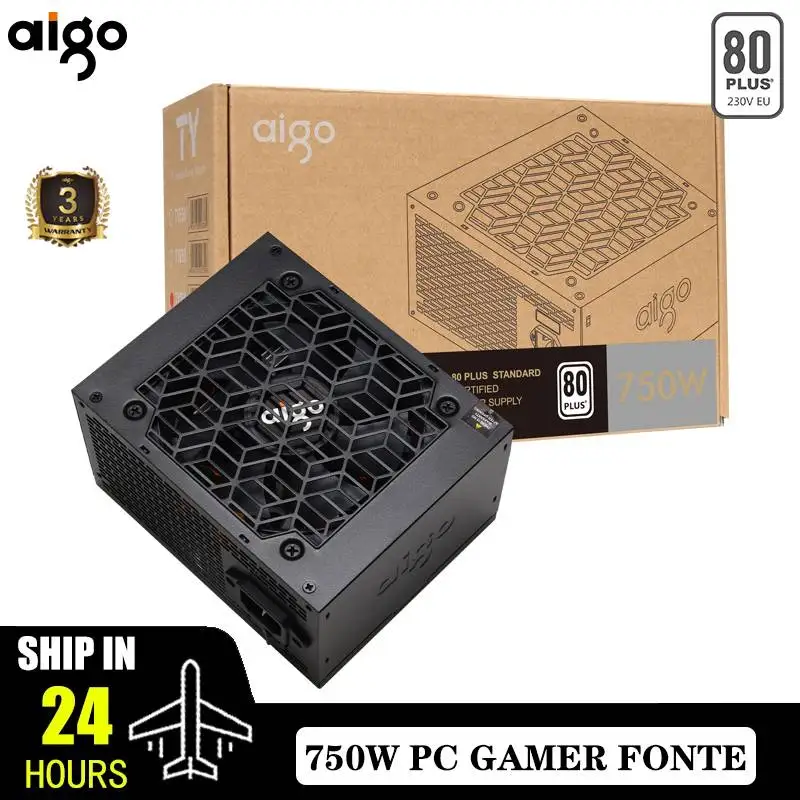 

Aigo TY Power Supply PC Fonte 750W Diy Gaming 80 Plus 230V EU 110MM Mute FAN ATX 12V Desktop Computer Gamer Mini Pc PSU
