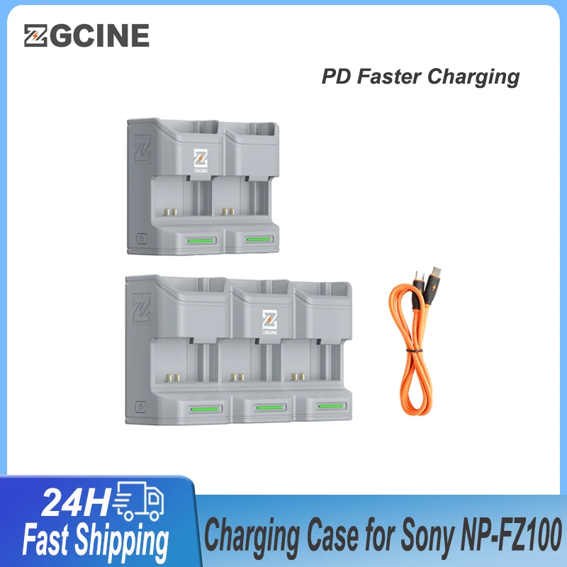 ZGCINE PC2 PC3 NP FZ100 LPE6 Camera Battery Charger for SONY NP-FZ100 Battery A9 A7M4 A7R5 A7C ZVE1 A6700 A7III FX30 Camera