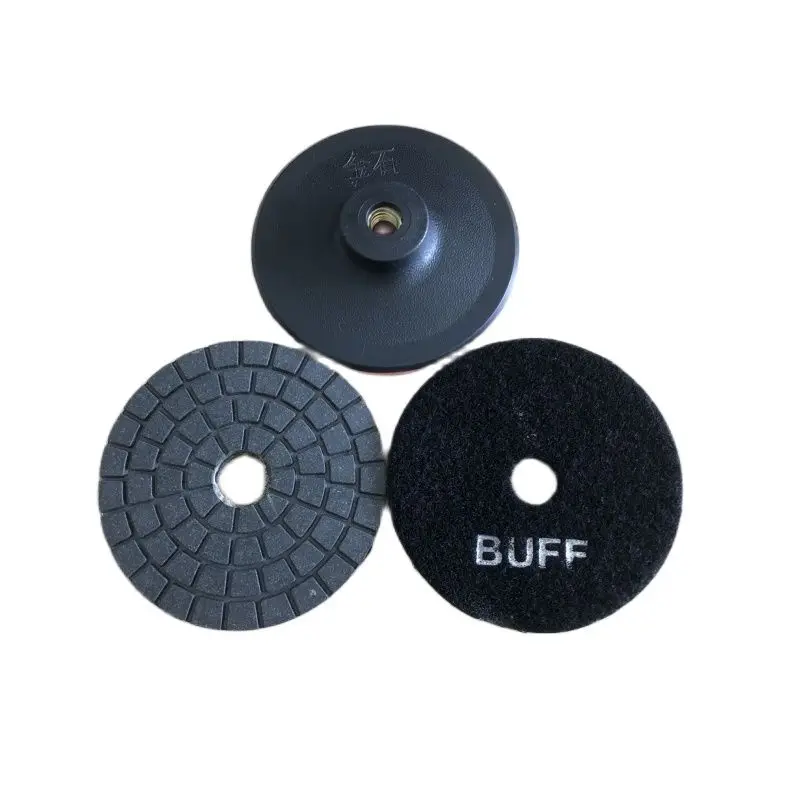 

4 Inch 100mm Black Buff Wet Polishing Pad Disc Abrasive Tool Of Buffing Durable Pad With A Backer For Floor Stone Marble Granite