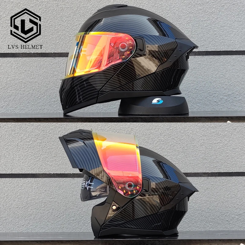 

LVS new modular flip motorcycle helmet with dual lens Casco para Motos full helmet, high-quality DOT approved capacete