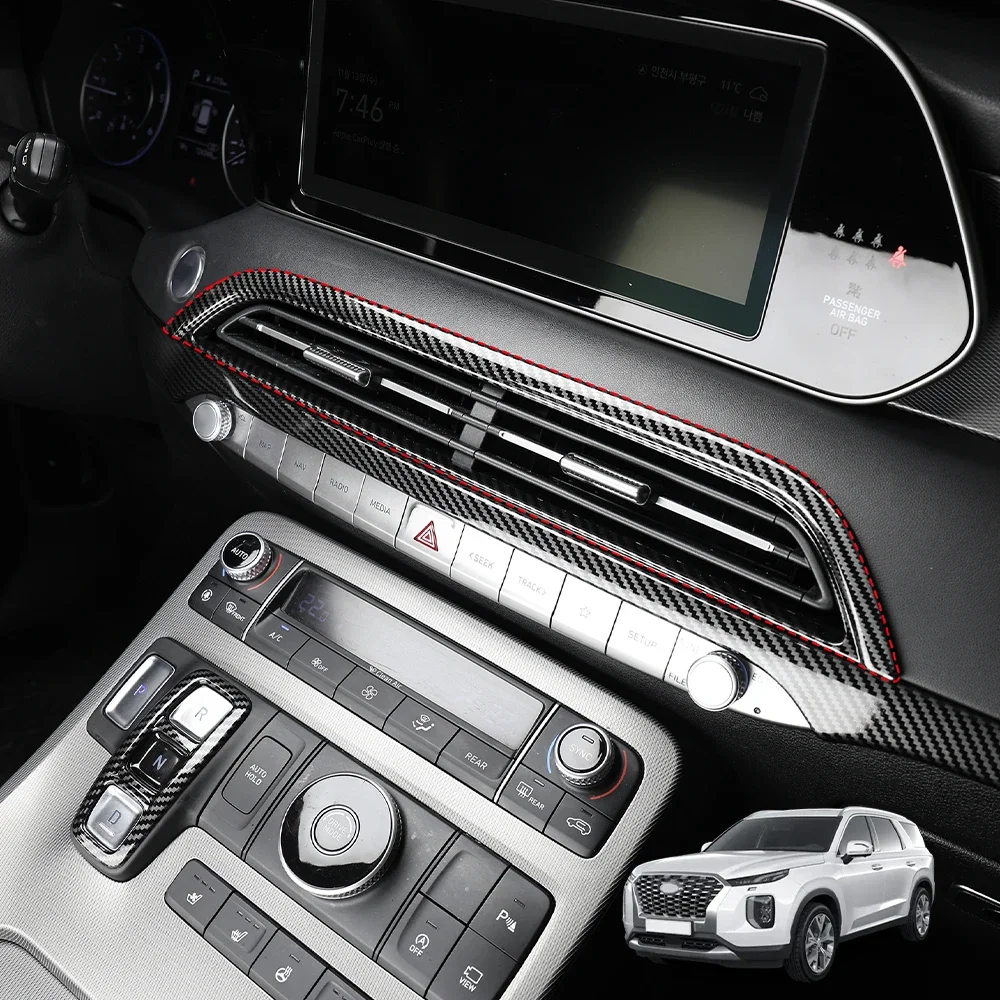 Fit For Hyundai Palisade 2020-2022 LHD/RHD Auto Interior Trim Center Dashboard Air Conditioner Air Vent Cover Trim Accessories