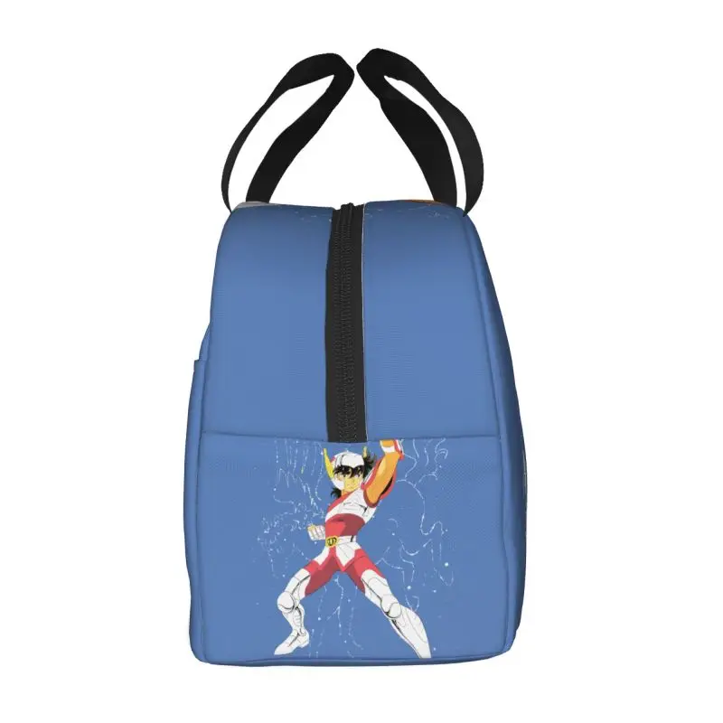 Aangepaste Saintes Seiya Anime Manga geïsoleerde lunch draagtas voor vrouwen draagbare thermische koeler voedsel lunchbox werk school reizen