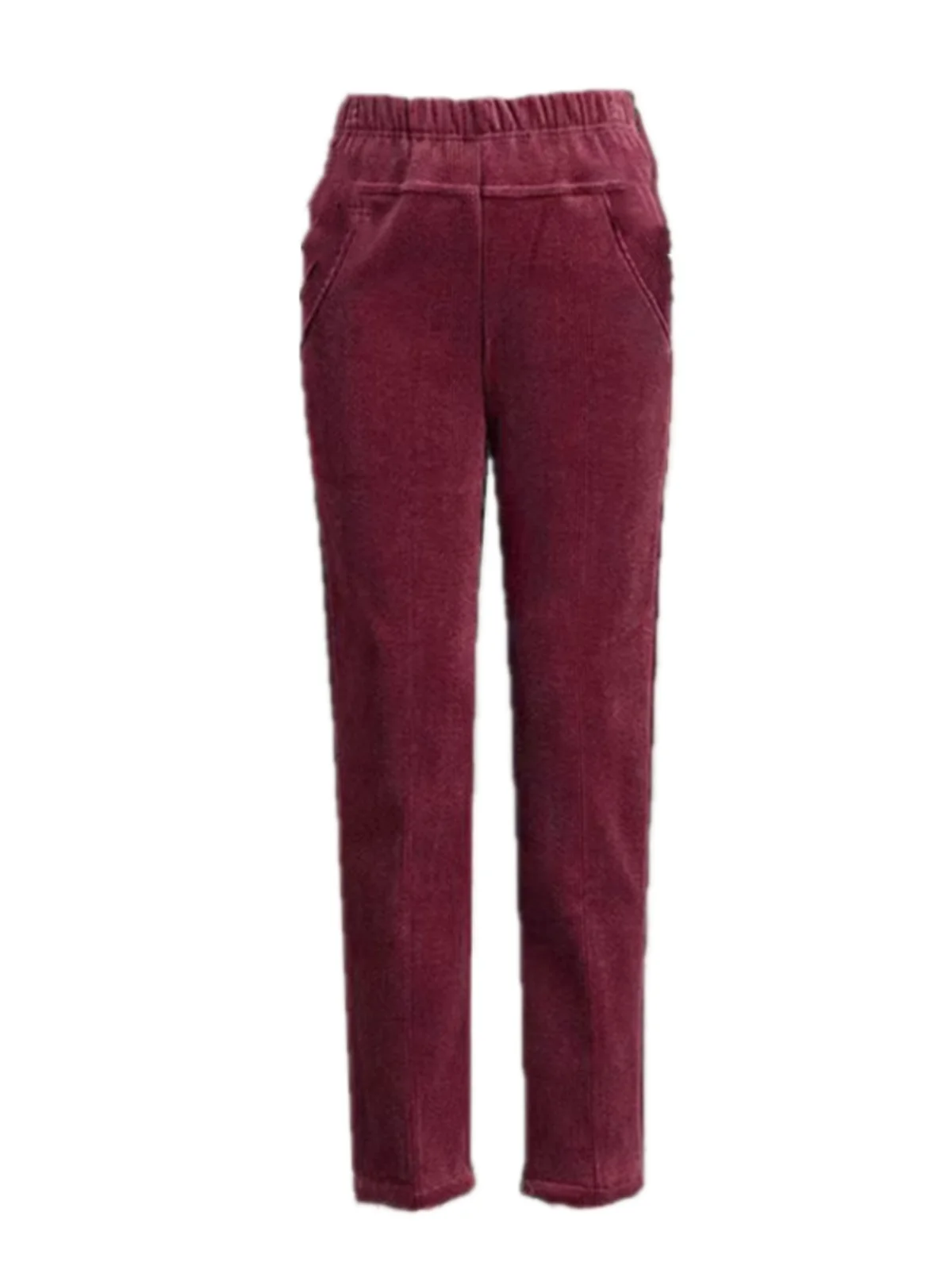 بنطلون هارلان سميك للخريف والشتاء، بنطلون نسائي كاجوال مستقيم الساق، خصر عالي، مبطن بفرو الغنم، بنطلون أمهات من القطيفة المضلعة