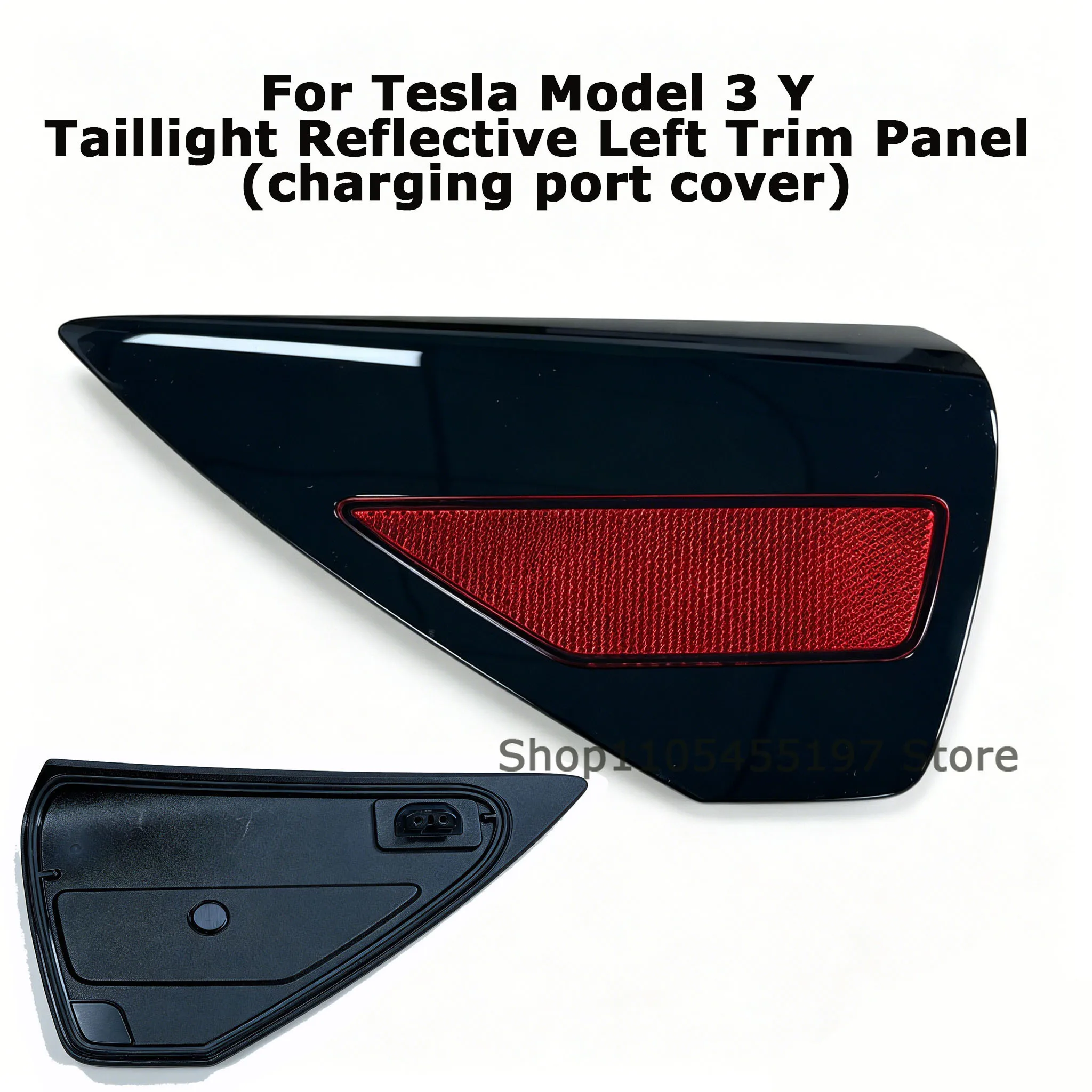 

New Charging Door Cover Reflector for Tesla Model 3/Y Left Replacement Charging Port Cover Decorative Panel 1518783-00 1448300