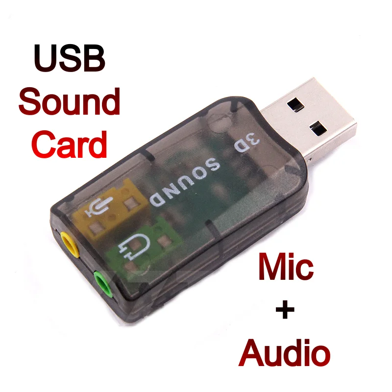 USB to 3.5mm MIC Headphone Jack Stereo Headset 3D Sound Card Audio Adapter PC