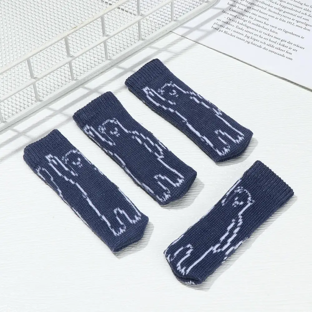 4Pcs/Set Cute Anti-Noise Floor Protector Non-slip Furniture Legs Sleeves Protective Case  Table Foot Cover