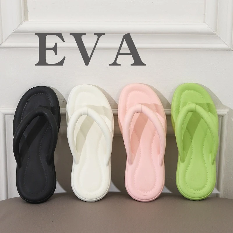 

Light Weight Indoor Beach Flip Flops For Women Summer House Shoes Soft EVA Anti-slip Girls Daily Walking Slides Street Sandals