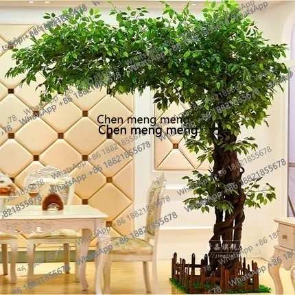 

X Large-scale simulated banyan tree wedding restaurant hotel indoor and outdoor decoration landscaping props plant fake tree