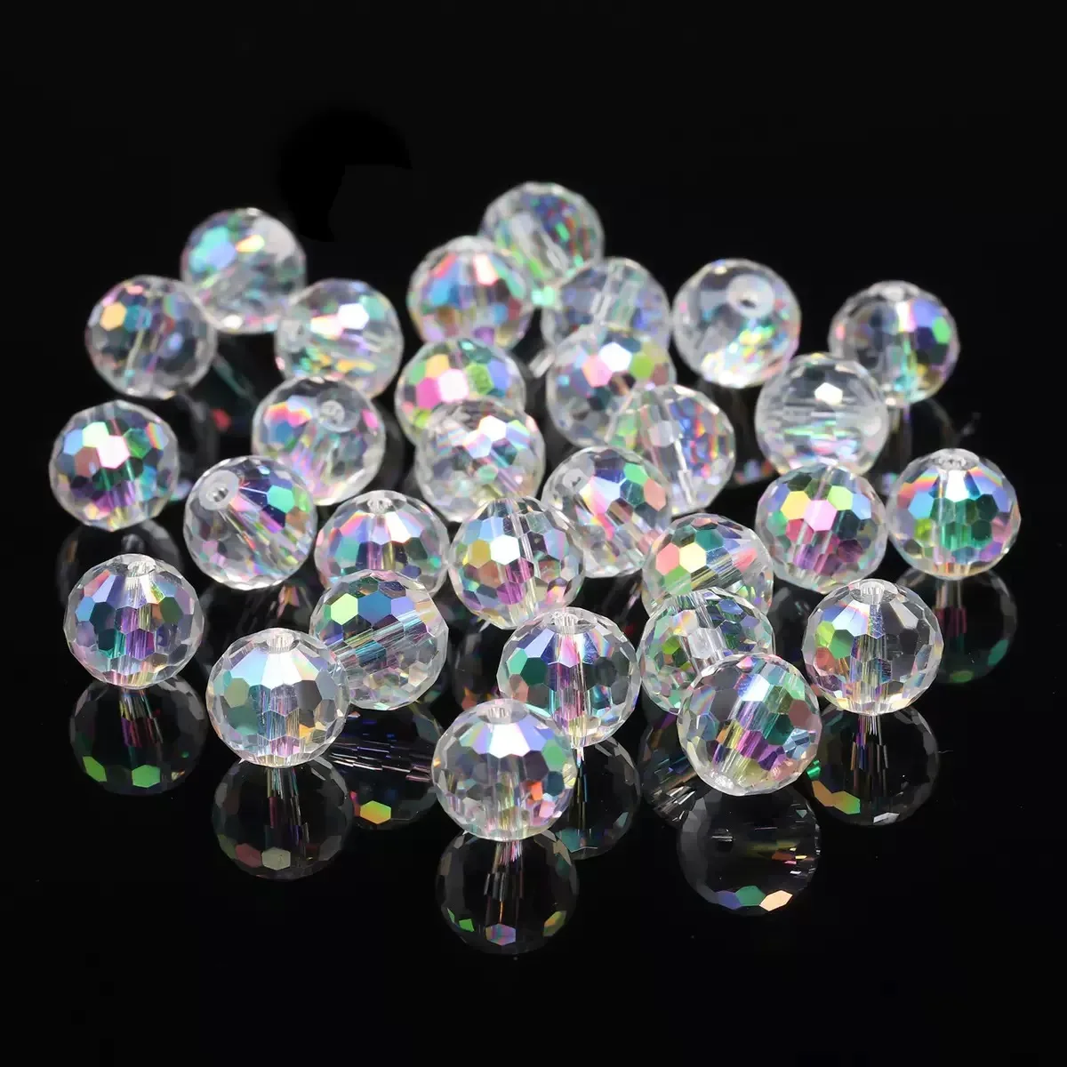 오스트리아 96 얼굴 투명 공 구슬 크리스탈 유리 느슨한 구슬 보석 만들기 DIY 팔찌 목... - 4