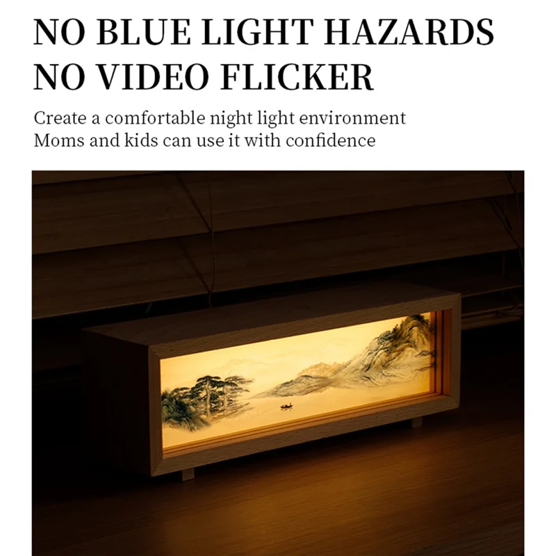 A36T-USB Bedside Night Light With LED Lighting, Hand-Painted Decorative Desktop Ornament B