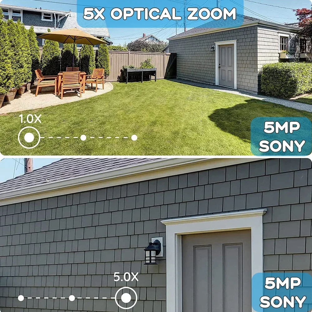 5MP 5X Optical Zoom IP Camera Outdoor PoE PTZ Camera Auto Tracking Human Detect Dome Security Camera Sony Starlight CCTV Cameras