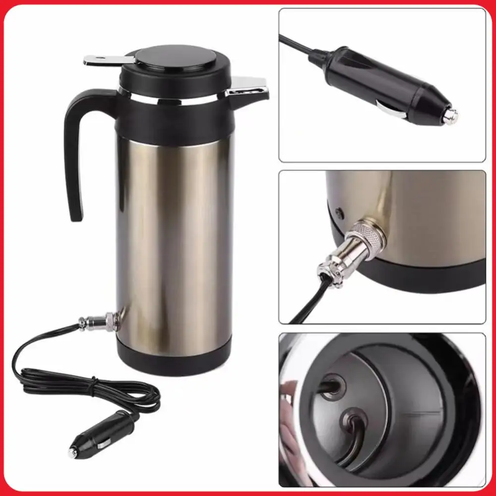 1200 ML Car Hot Kettle Car Truck Water Heater Large Capacity 12/24 V Tea Coffee Kettle Leak-Proof Design 120/240 W Auto Shut Off