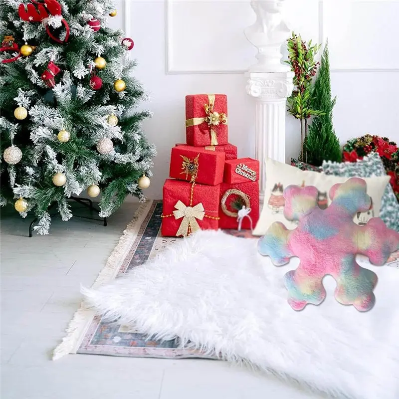 AEE2-Snowflake Pillow, Throw Pillow Winter Snowflake Pillow Decoration Plush Cute Pillow Sofa Bed Decoration