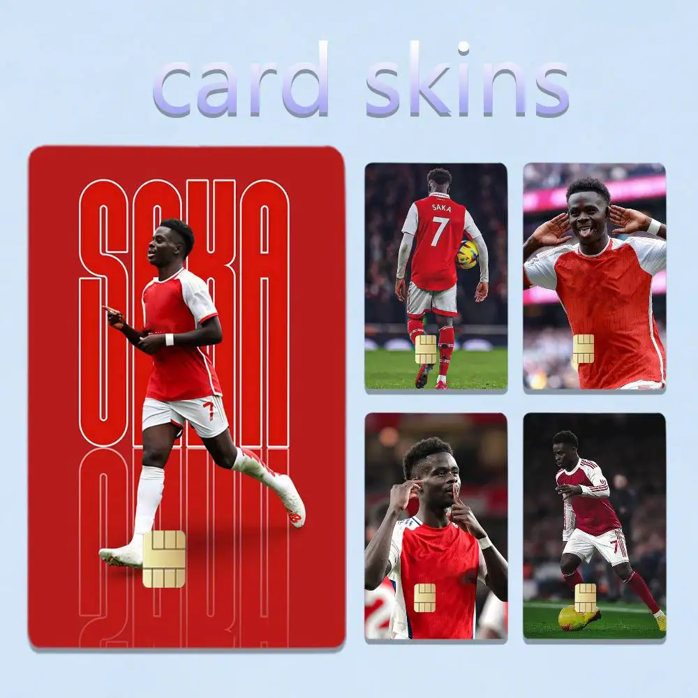 B-Bukayo Football S-Saka 7 4pcs 1Set Card Stickers Small Waterproof Chip 4PCS Card Sticker Anti-Scratch