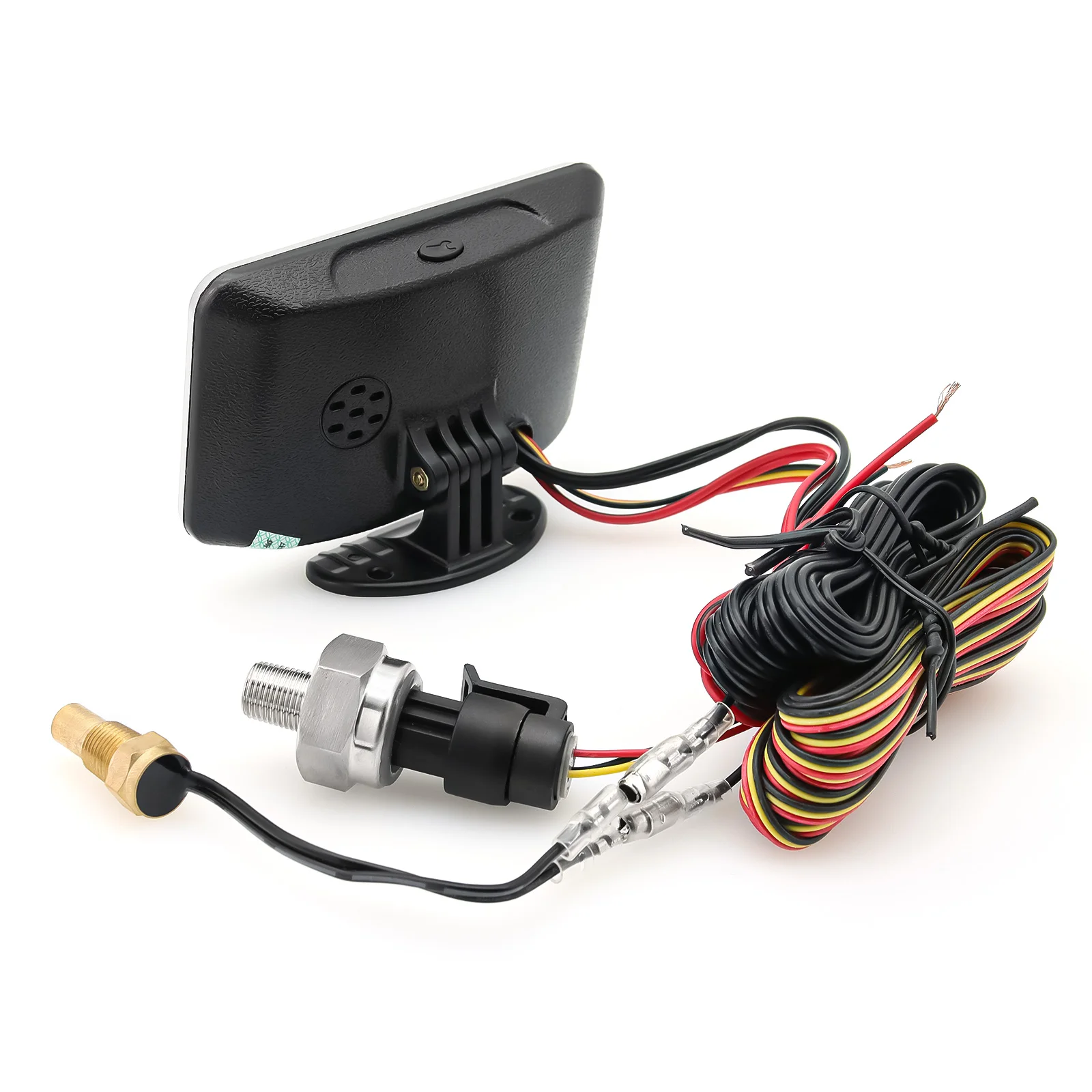 3 IN 1 LCD Ölçer Çok Fonksiyonlu Yağ Sıcaklığı + Su Sıcaklığı + Voltmetre Sensörlü 1/8NPT Kamyon için 12V24V
